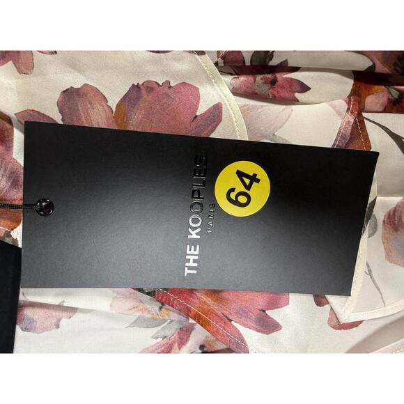 The Kooples Pastel Daisy Satin Dress Viscose Silk Blend US Small $418 MSRP NWT - Picture 10 of 11